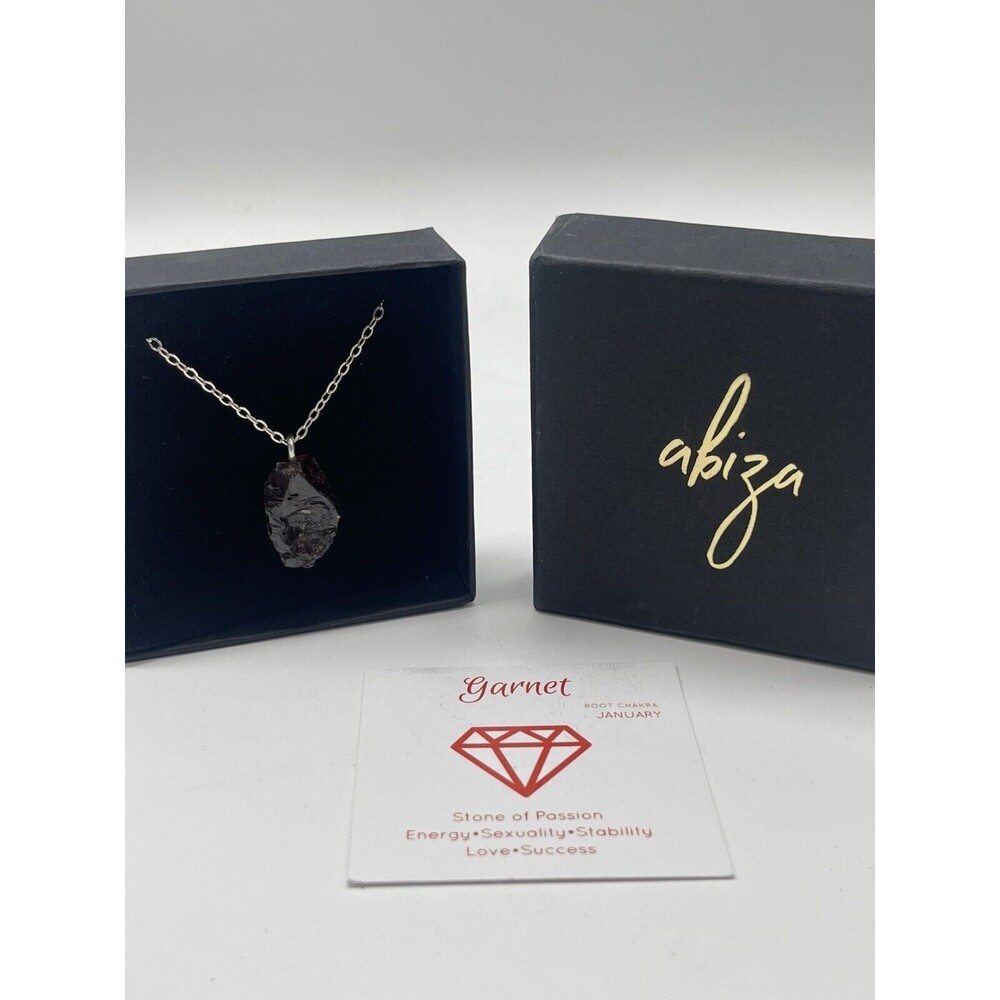 Abiza Raw Garnet Nugget Necklace New